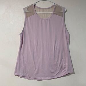 Athleta XL Lavender Mesh Panel Workout Tank Top Sleeveless Athletic Activewear